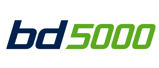 bd 5000 logo on a dark neon header